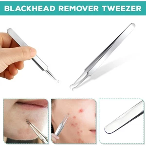 Skin Tweezer Blackhead Extractor Tool Comedone Face Acne Spot Zit Remover Steel - Picture 1 of 9