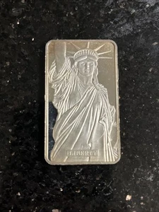 Barra de plata fina Liberty de colección rara 1 OZ .999 | Estatua de la Libertad MTB MA Logo - Imagen 1 de 4