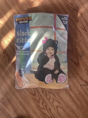 12-18  Months Black Kitten Halloween Costume - Image 1 of 3