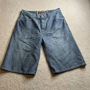 Pantaloncini jeans denim larghi vintage Y2K Levi’s 579 taglia 36 hip hop - Foto 1 di 10