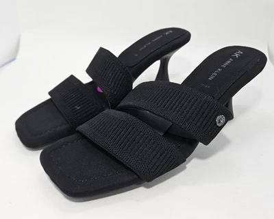 Женские черные вязаные туфли на каблуке с квадратным носком Anne Klein AkJeladi, размер 8,5, средние - Изображение 1 из 4