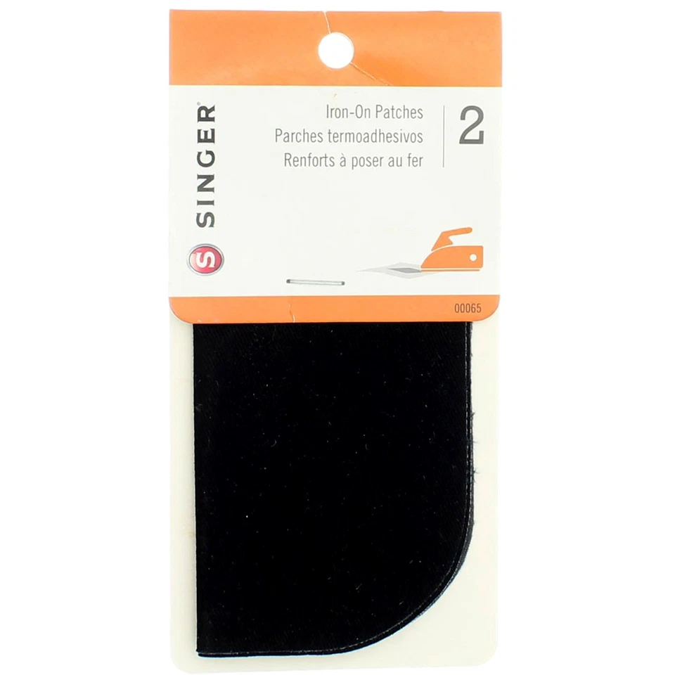 Singer Iron-On Iron-On Patches, Black, 2 Ct - Image 1 of 1