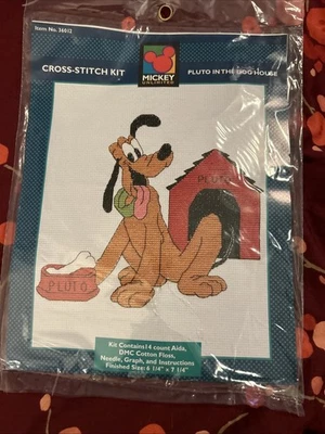 Mickey Unlimited Counted Cross Stitch Kit #36012 Pluto In The Dog House NIP - Image 1 of 4