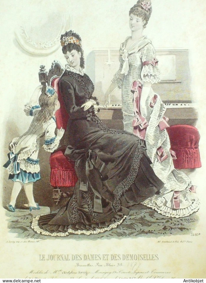 Gravure Mode J.Dames & Demoiselles 1871 # 1480 (Old Fashion plate) - Photo 1/1