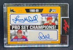 2020-21 Pro Set Memories 1988-89 Champions! LANNY MCDONALD DOUG GILMOUR Auto 3/5 - Picture 1 of 2