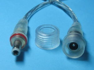 5 x Waterproof Cable 5.5X2.1mm DC Power Male to Female Connector White Cord 15cm - Picture 1 of 4