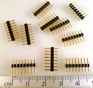 Gold Header Plug 2mm Pitch A2015WV-08P SIL 8 Way 10 Pieces MBA004G1 - Picture 1 of 2
