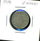 1908 P V NICKEL LIBERTY U.S 5 CENT US  OLD AMERICA VNICKEL 1  COIN 193