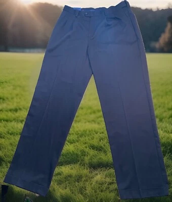 Pantalones para hombre Croft & Barrow Premium negros calce clásico plisados/puños 36X34 nuevos con etiquetas Foto 1 de 4