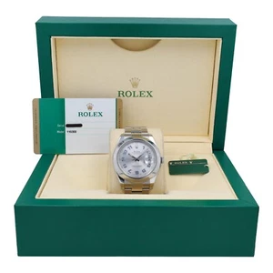 B&P Rolex Mens Watch Datejust II 116300 41mm Silver Arabic Dial Oyster - Picture 1 of 12