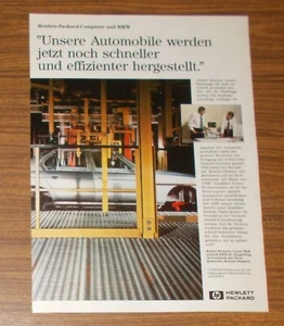 Seltene Werbung HEWLETT PACKARD BMW 7er Produktion UNIX-System 1989 - Bild 1 von 1