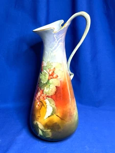William Guerin Limoges Porzellan Johannisbeeren Muster hoher Henkel Ewer - Bild 1 von 4