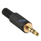 3.5mm Mini Stereo 3 Pole Gold Headphone Plug Solder Audio Connector Adapter