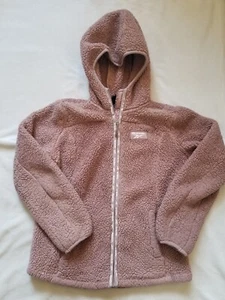 Reebok Fleece/Faux Fur Zip Up Hooded Jacket Girls Size 10/12 Medium - Picture 1 of 10