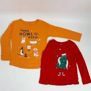 Bundle of 2 Carter’s long sleeve tops Christmas, Halloween Sz 6 - Picture 1 of 12