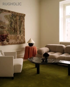 Hand Tufted Grand Milano Green Carpet Luxurious Woolen Area Rug For Livingroom - Picture 1 of 5