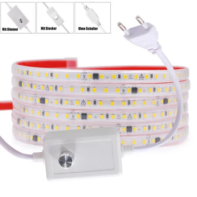 COB LED Streifen 230V 2835 Stripe Band Lichtschlauch Leiste Kette Selbstklebend - Bild 1 von 4