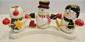 Eddie walker snowman Large 8" candle holder candlestick figures Christmas Stars - Picture 1 of 5