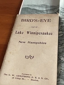 BIRD'S EYE VIEW MAP OF LAKE WINNIPESAUKEE Original Antique Rare 1903 Map/Art ! - Picture 1 of 13