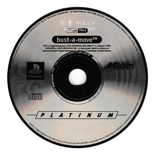 BUST-A-MOVE 2 (PLATINUM RANGE) (PS1 Game) Playstation D - Image 1 of 1