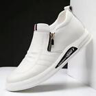 Zapatos Casuales Blancos Para Hombre Zapatillas De Cuero Moda Deportivos Cómodas