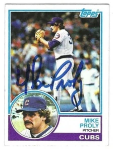 Autographed 1983 TOPPS #597 MIKE PROLY Chicago Cubs card w/ COA - Picture 1 of 1