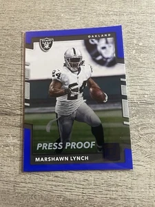 2017 Panini Donruss Blue Press Proof Marshawn Lynch #241. Raiders - Picture 1 of 2