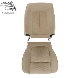 Tan Cloth Driver Seat Bottom & Backrest Covers For Ford F150 XLT 2011-2013 2014 - Picture 1 of 23