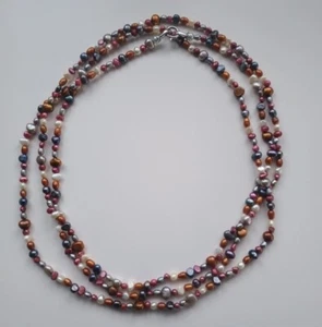 Pierre Lang Kette Collier Perlen Bunt Mit Süßwasser Perlen Wie Neu - Bild 1 von 1