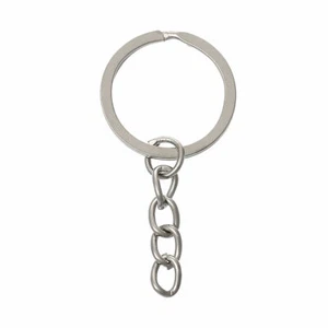 Key Chains Round Silver Tone NEW ONE INCH  5.1cmx2.4cm(2"x1") WHOLESALE LOT - Picture 1 of 3