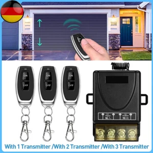 220V 433Mhz Funk Empfänger Relais Schalter Funkfernsteuerung Mit 3 Funksender - Bild 1 von 17