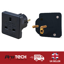 UK Travel Adapter UK 3 Pin Plug to Euro Schuko 2 Pin European Adaptor Travel