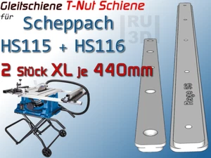 2x 440mm T-Schiene für Scheppach HS 115 + 116 Tischkreissäge, Schiebeschlitten - Picture 1 of 3