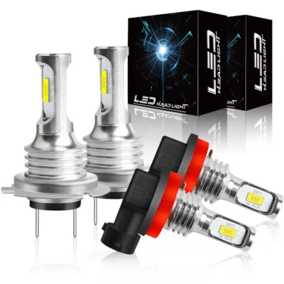 For Hyundai Tucson 2016-2020 4x LED Headlight H7 Low Beam + H11 Fog Light Bulbs - Image 1 of 4