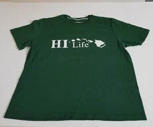 HI Hawaii Life Island Green T Shirt Anvil Knitwear Size 2X Short Sleeve Unisex - Picture 1 of 7