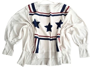 FREE PEOPLE WE THE FREE STARS & STRIPES CAMDEN SWEATSHIRT NWOT XS - Picture 1 of 8