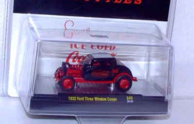 M2 Machines Red Chase Coca~Cola 1932 Ford Three Window Coupe 1:64 Diecast - Image 1 of 3