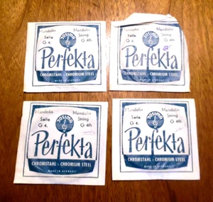 NOS LOT/4 PERFEKTA CHROMIUM STEEL MANDOLIN STRINGS GERMANY SEE DESCRIPTION - Picture 1 of 2