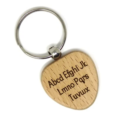 Personalizado - GRABADO LÁSER - Llavero Corazón BAMBOO - Grabado Personalizado Foto 1 de 4