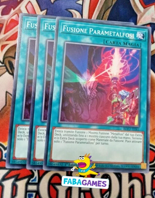 🇮🇹 YU GI OH 3 x FUSIONE PARAMETALFOSI – BLVO IT061 COMUNE – ITA 🇮🇹 - Immagine 1 di 1