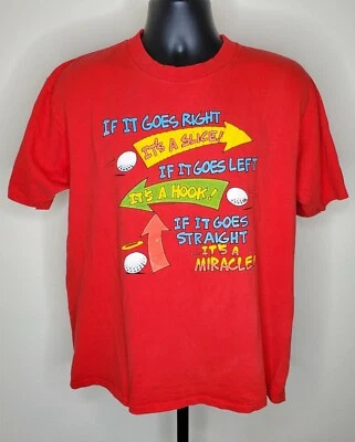 Camiseta de Golf Divertida Air Waves Años 90 1991 De Colección Para Hombres L Deportes Humor Rebanada Gancho Rojo Foto 1 de 4