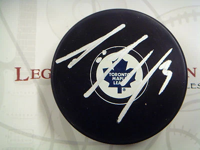 Dion Phaneuf Toronto Maple Leafs Signed NHL Logo Puck With LOM COA - Image 1 of 2