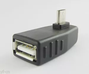 1pc Right Angle Micro 5pin Male To USB 2.O Female OTG Adapter Connector - Picture 1 of 1