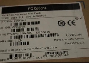 New in Box! Lenovo ThinkPad Advanced Mini Dock 250410U! Dock & Power Adapter! - Picture 1 of 1