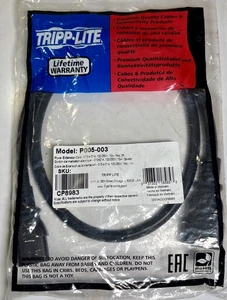 NEW Tripp-Lite C13 to C14 250V 3' Power Extension Cord P005-003 Heavy Duty Cords - Picture 1 of 24