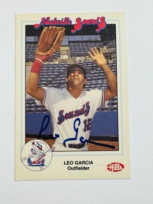 1990 Nashville Sounds LEO GARCIA Signed Card autograph AUTO REDS TOUGH - Image 1 of 2