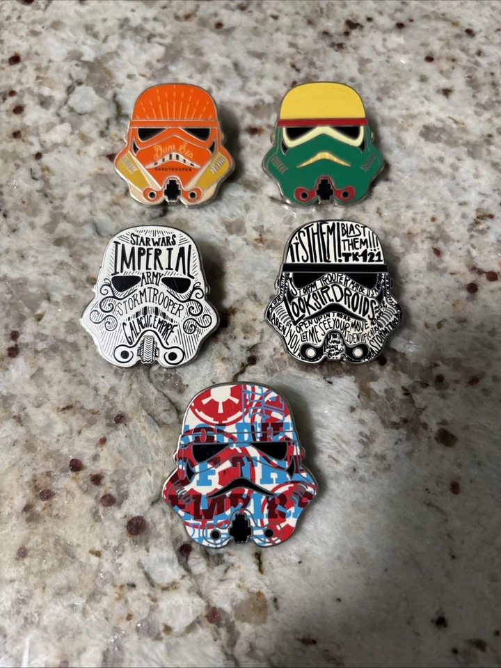 Disney Star Wars - 5 Stormtrooper Helmet Mystery Pin Collection - Image 1 of 4