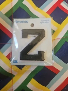 Simplicity & Wrights 2" Buchstabe Z Applikation Aufnäher schwarz auf weiß - Bild 1 von 2