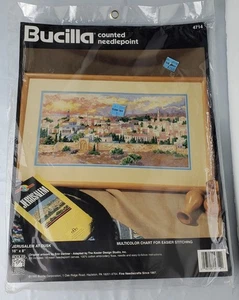 Bucilla gezähltes Nadelspitzen-Kit Jerusalem in der Abenddämmerung #4714-Erin Dertner 16" x 8" - Bild 1 von 3