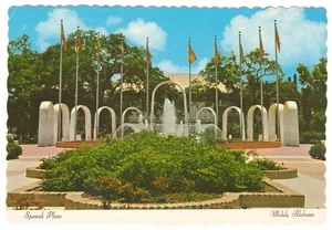Mobile Alabama Spanish Plaza Vintage Postcard by Buford D Myrick - Picture 1 of 2